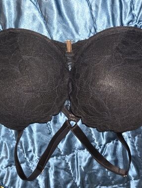 Auden Black Lace RacerBack/Front Clasp PushUp Bra with Gold Hardware